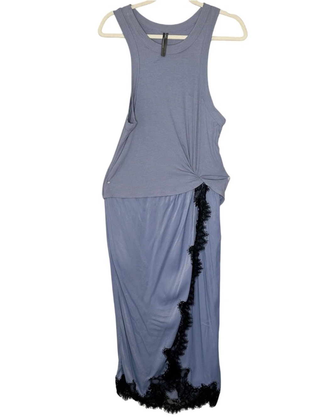 NWT Anthropologie Light Blue Lace-Trim Tank Midi Dress - Picture 3 of 6